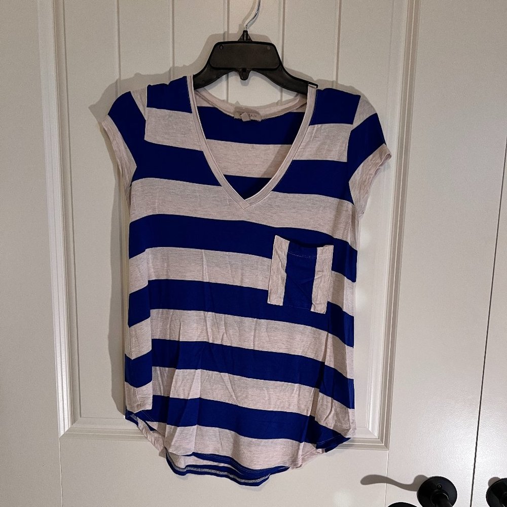 Anthropologie Bordeaux Striped T-Shirt